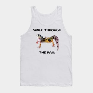 Leopard Gecko Smile Through the Pain Funny Pet Lizard Lover Tank Top